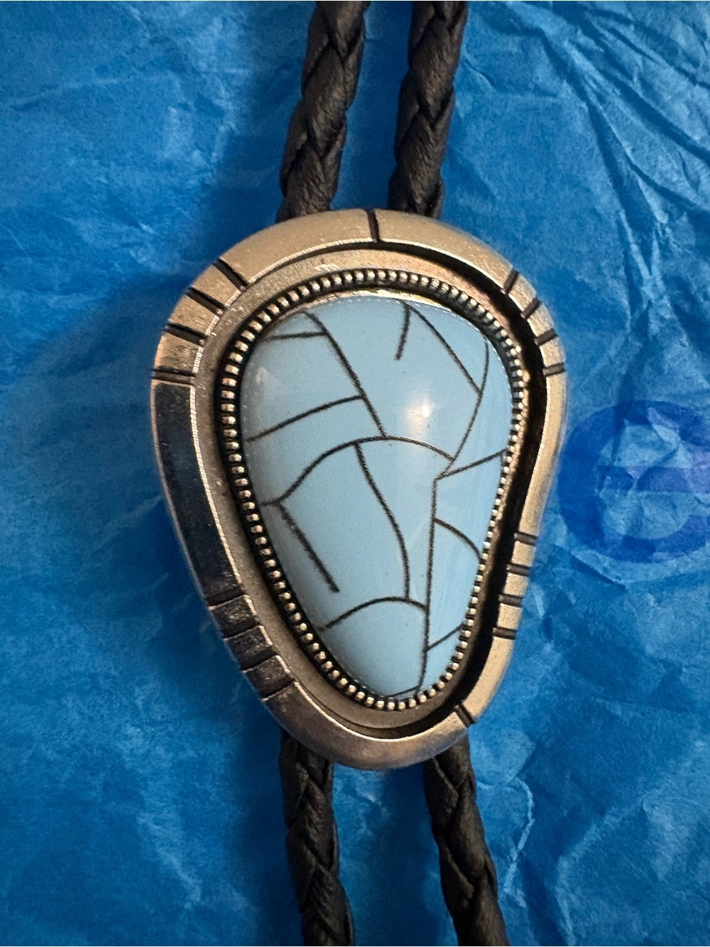 Turquoise Stone Bolo Tie – Light Blue